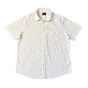 Untuckit Shirt Mens Size Large White Stretch Button Up Short Sleeve Casual